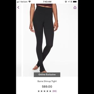 Athleta barre stirrup pant size medium